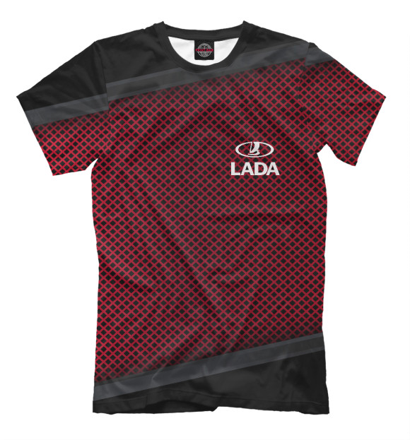 Мужская футболка с изображением Lada цвета Темно-бордовый
