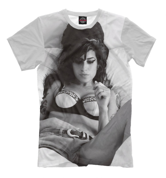 Футболка для мальчиков с изображением Amy Winehouse цвета Молочно-белый