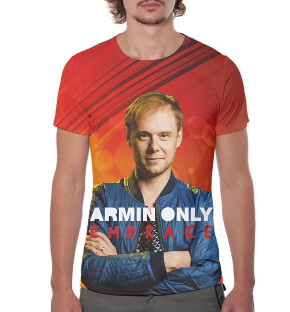 Мужская футболка с изображением Armin van Buuren цвета Белый