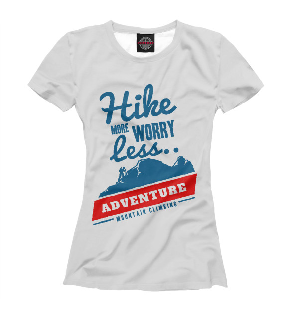 Женская футболка с изображением Adventure цвета Белый