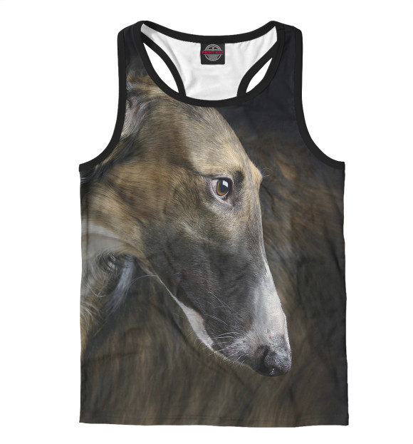 Мужская майка-борцовка с притом Русская борзая цвета Белый Мужская майка-борцовка с изображением Русская борзая цвета Белый