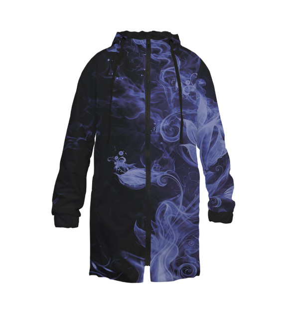 Дождевик с притом Дым цвета Белый Дождевик с изображением Дым цвета Белый