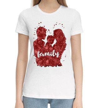 Хлопковая футболка для девочек Family