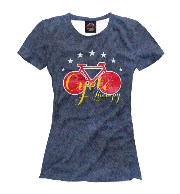 Женская футболка с изображением Cycle therapy цвета Белый
