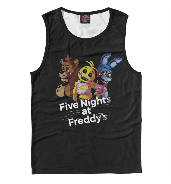 Мужская майка с изображением Five Nights at Freddy's цвета Белый