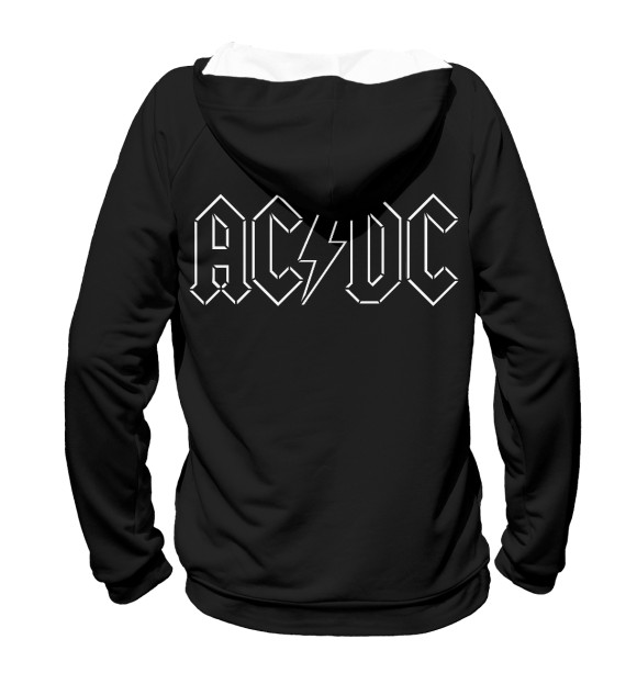Худи для девочки с изображением AC/DC & гитарист Ангус  Янг цвета Белый