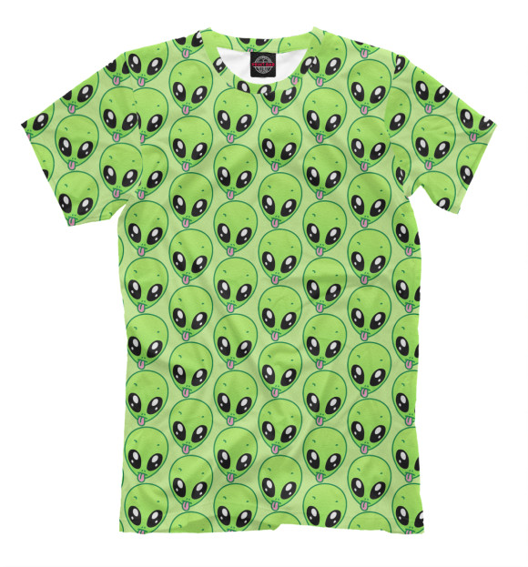 Мужская футболка с изображением Инопланетяне цвета Хаки