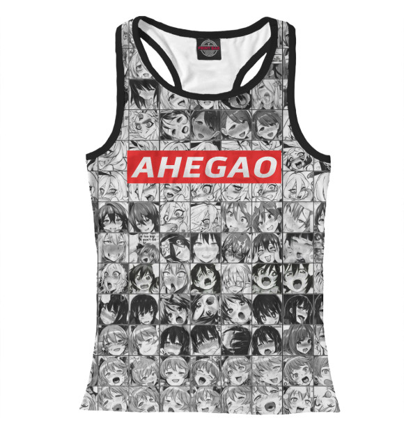 Женская майка-борцовка с изображением AHEGAO цвета Белый