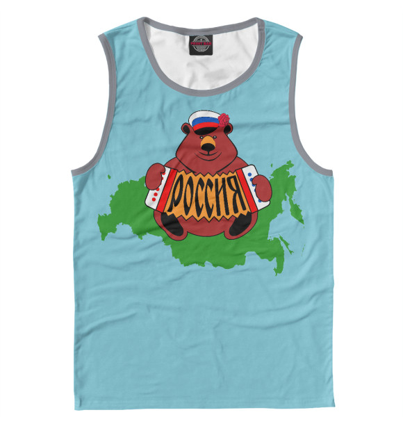 Майка для мальчика с притом Россия цвета Белый Майка для мальчика с изображением Россия цвета Белый