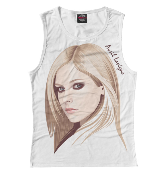 Майка для девочки с изображением Avril Lavigne цвета Белый