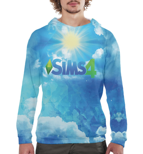 Мужское худи с изображением The Sims цвета Белый