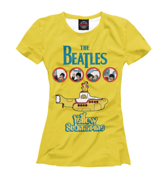Женская футболка с изображением The Beatles цвета Белый