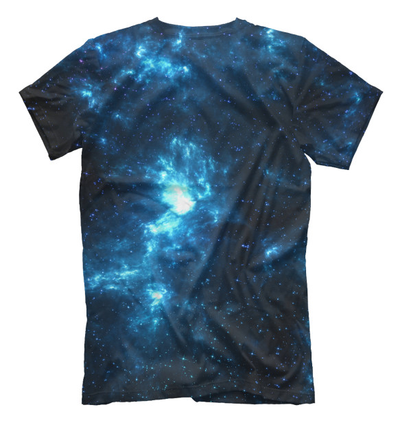 Мужская футболка с изображением Синий космос цвета Белый