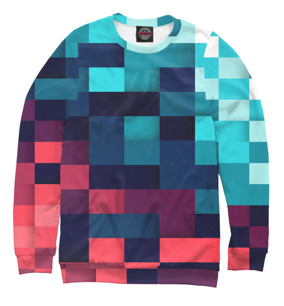 Свитшот для девочек с изображением Pixel color цвета Белый