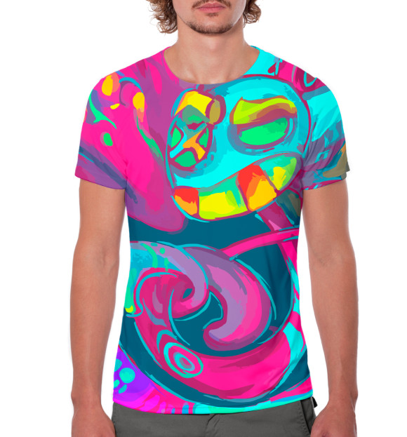 Мужская футболка с изображением Психоделика цвета Белый