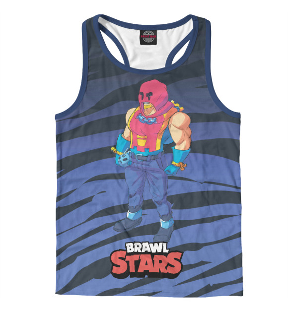 Мужская майка-борцовка с изображением Гром Brawl Stars цвета Белый