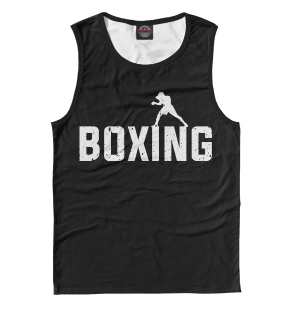 Мужская майка с изображением Бокс цвета Белый