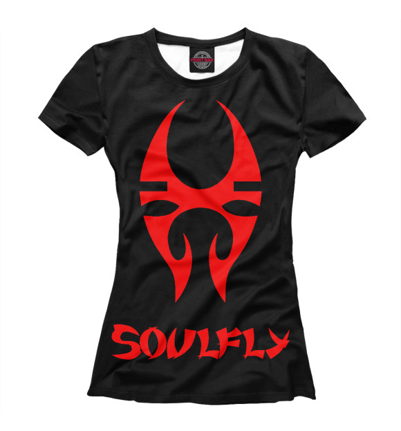 Футболка для девочек с притом Soulfly цвета Белый Футболка для девочек с изображением Soulfly цвета Белый