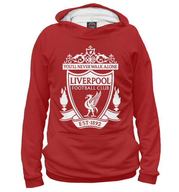 Худи для девочки с изображением Liverpool FC Logo цвета Белый