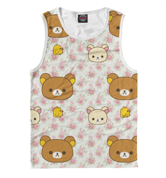 Майка для мальчика с притом Мишки цвета Белый Майка для мальчика с изображением Мишки цвета Белый