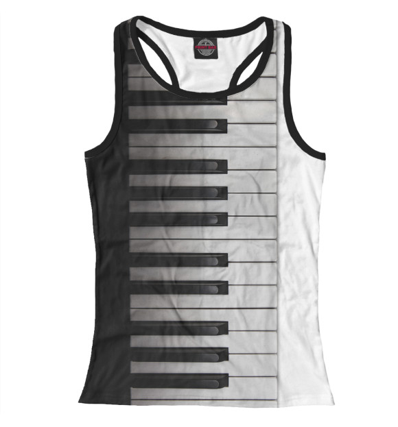 Женская майка-борцовка с притом Клавиши цвета Белый Женская майка-борцовка с изображением Клавиши цвета Белый