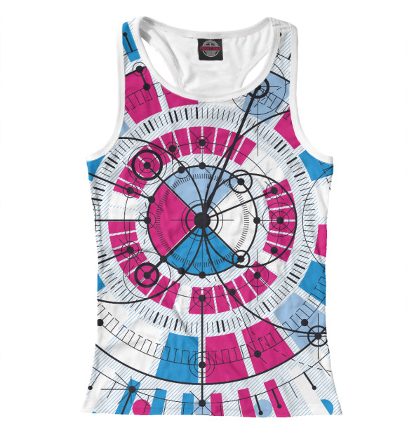 Женская майка-борцовка с изображением Геометрия цвета Белый