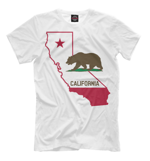 Мужская футболка с изображением California цвета Молочно-белый