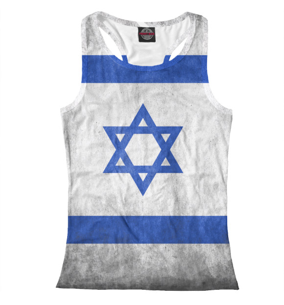 Женская майка-борцовка с изображением Флаг Израиля цвета Белый