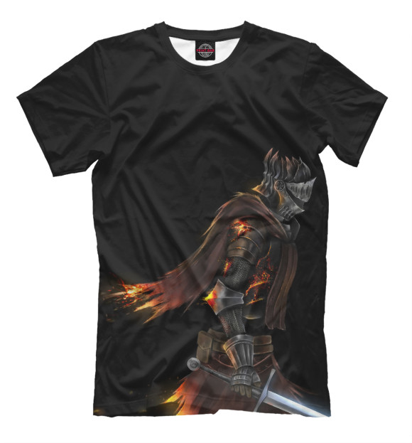 Мужская футболка с притом Dark Souls цвета Черный Мужская футболка с изображением Dark Souls цвета Черный