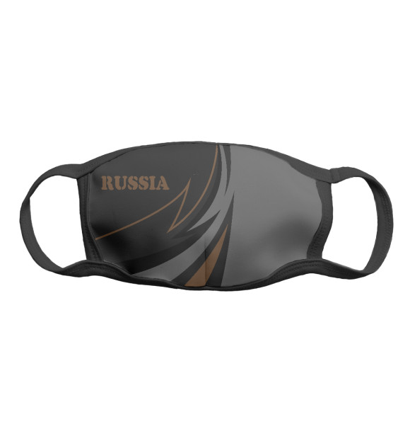 Маска тканевая с изображением Россия герб на рукавах цвета Белый