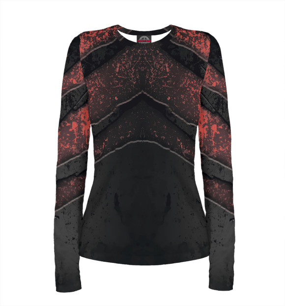 Женский лонгслив с изображением Black & Red Metal цвета Белый