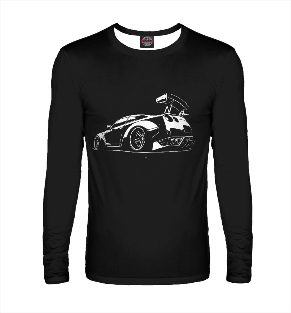 Мужской лонгслив с изображением GT-R цвета Белый