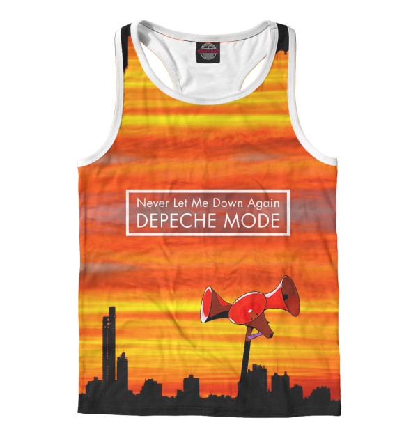 Мужская майка-борцовка с изображением Never let me down again цвета Белый