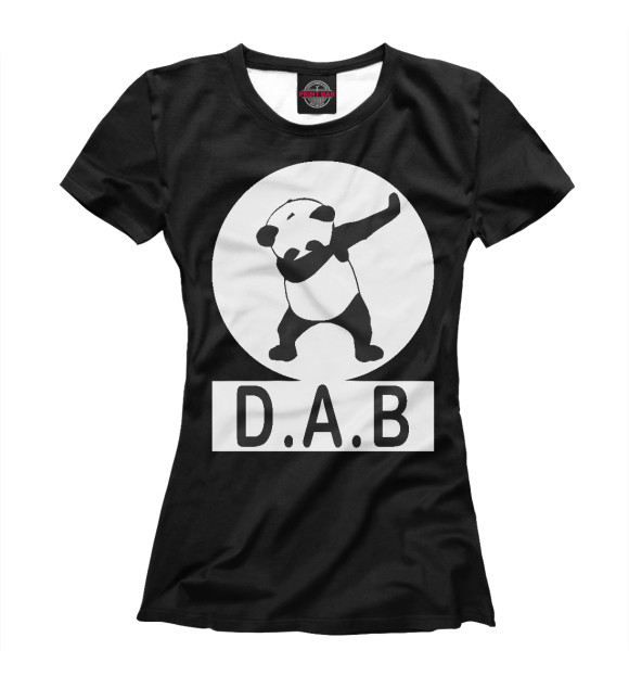 Футболка для девочек с изображением DAB Panda цвета Белый