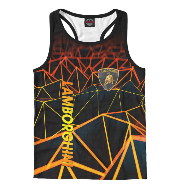 Мужская майка-борцовка с изображением Lamborghini | Ламборджини цвета Белый