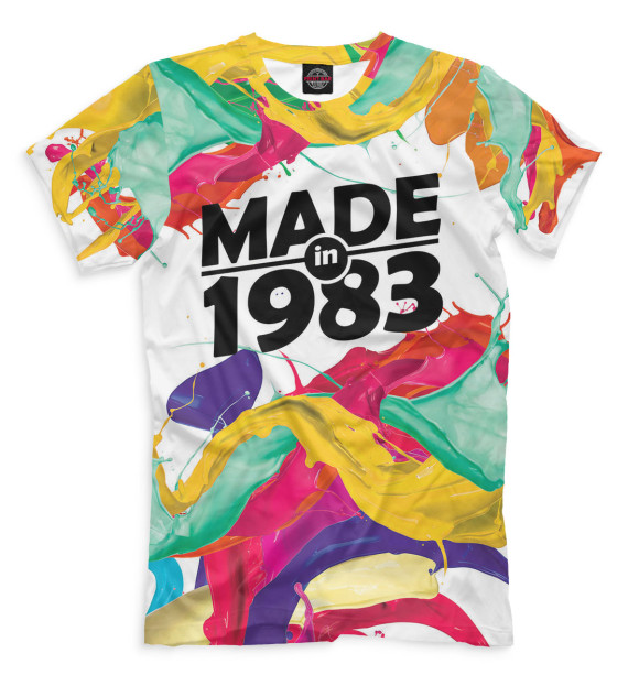Мужская футболка с изображением Made in 1983 цвета Молочно-белый