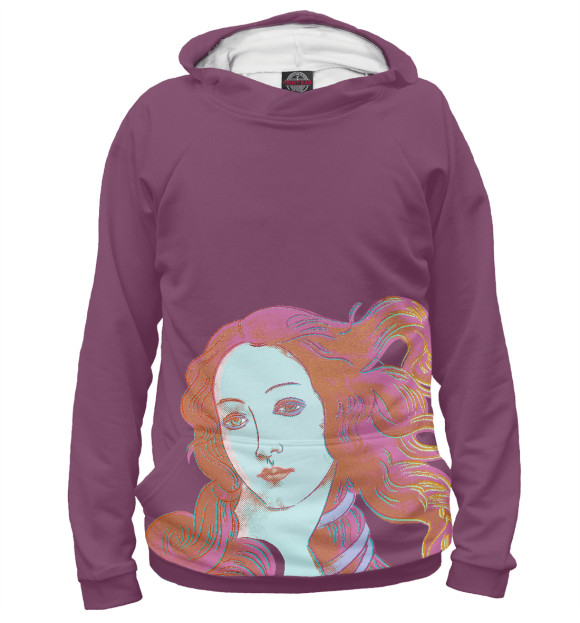 Мужское худи с изображением Magenta Venus цвета Белый