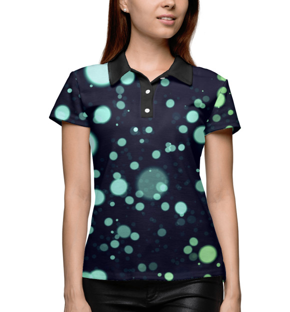 Женское поло с изображением Абстракция света цвета Белый