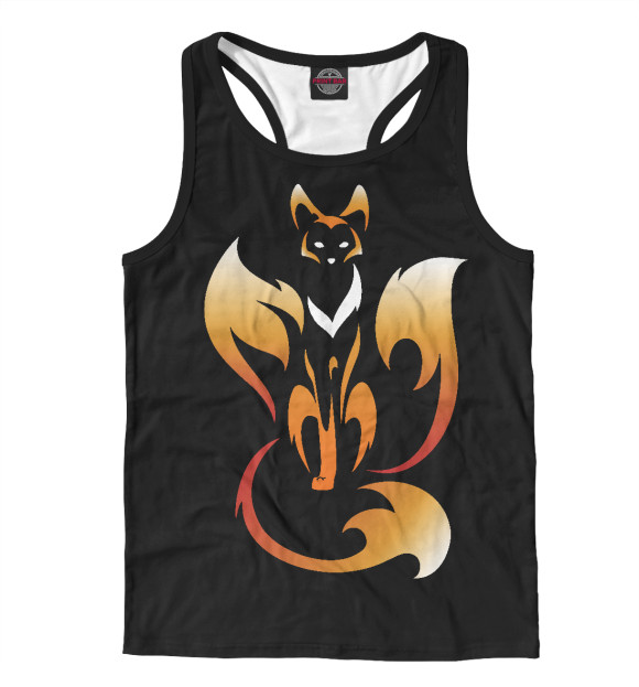 Мужская майка-борцовка с изображением Огненный дух цвета Белый