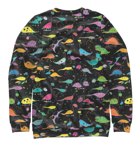 Мужской свитшот с изображением Светящиеся динозавры цвета Белый