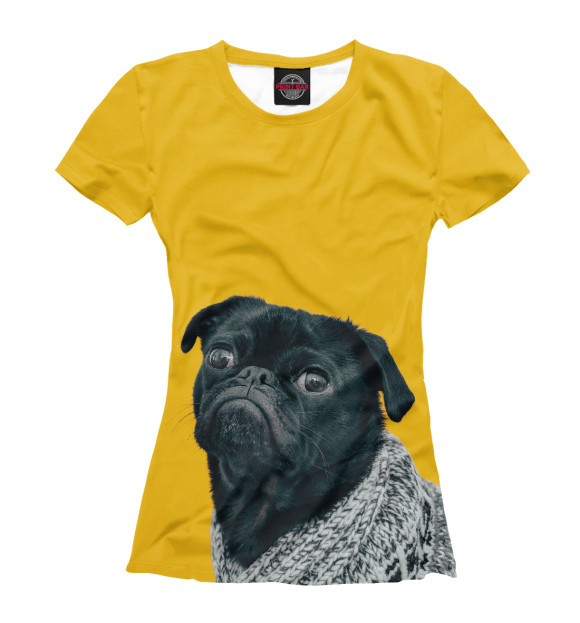 Женская футболка с изображением Собака осуждающе смотрит цвета Белый