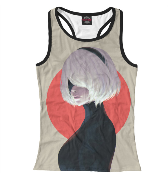 Женская майка-борцовка с притом Nier: Automata цвета Белый Женская майка-борцовка с изображением Nier: Automata цвета Белый