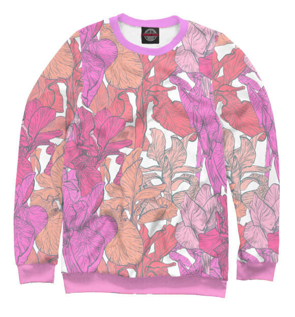 Женский свитшот с изображением Цветы цвета Белый