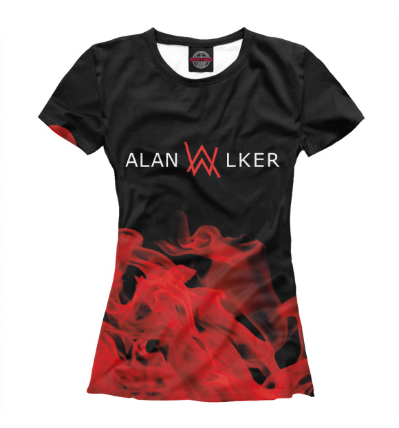 Женская футболка с изображением Алан Уокер цвета Белый