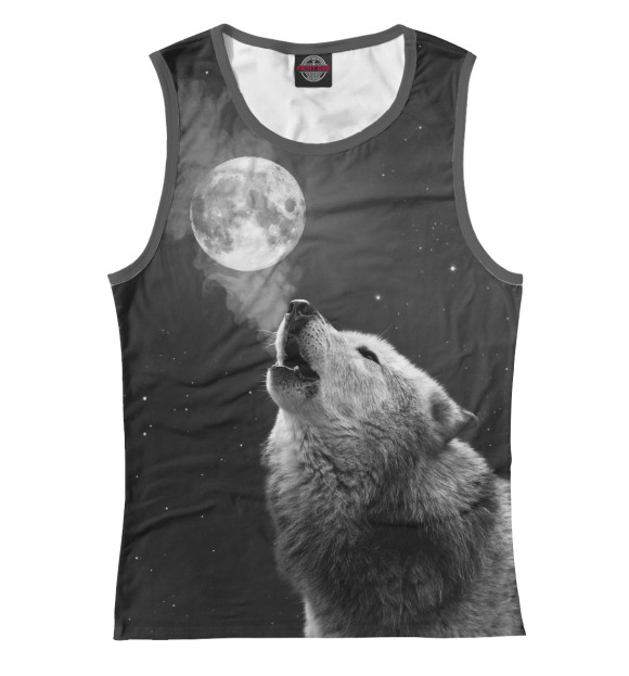 Майка для девочки с изображением Волк одиночка цвета Белый