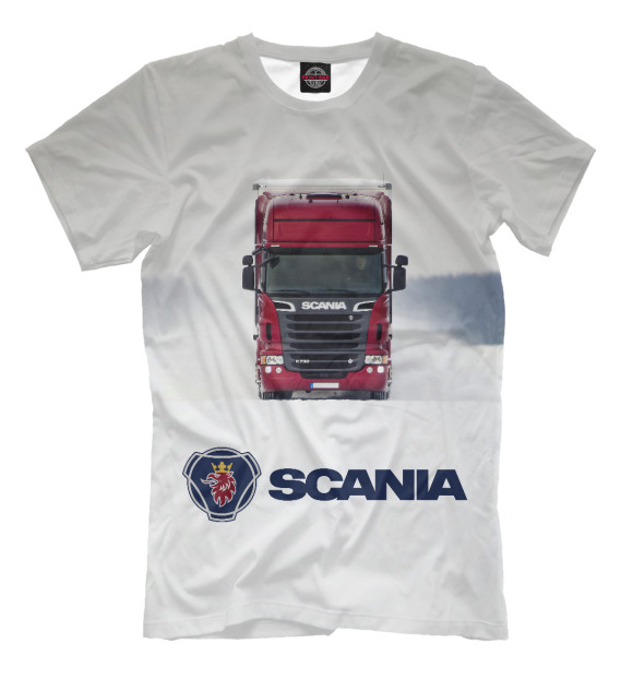 Мужская футболка с изображением Winter Scania цвета Бежевый