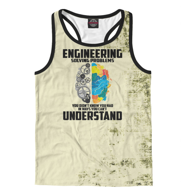 Мужская майка-борцовка с изображением Cool Engineering Definition цвета Белый