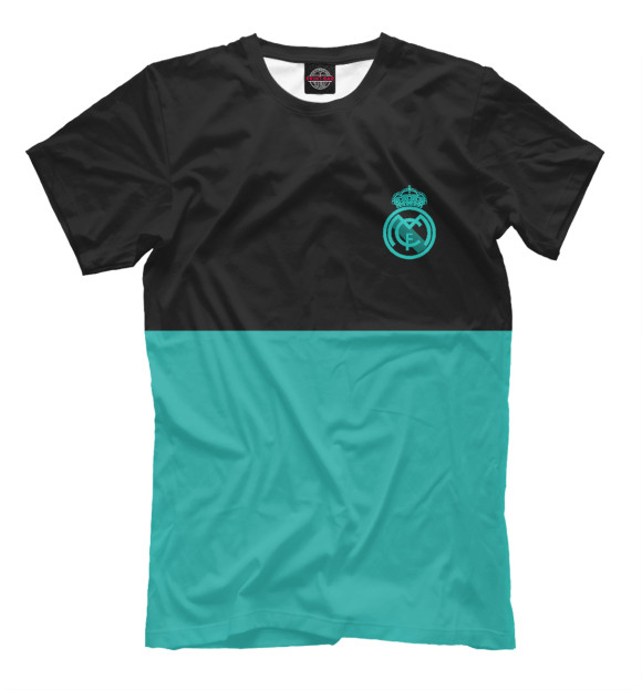 Мужская футболка с изображением ФК Реал цвета Черный