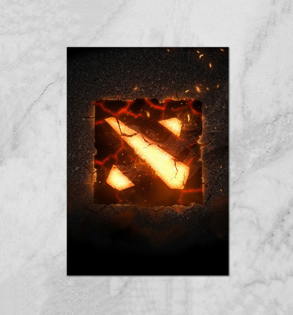 Плакат с изображением Dota 2 цвета Белый