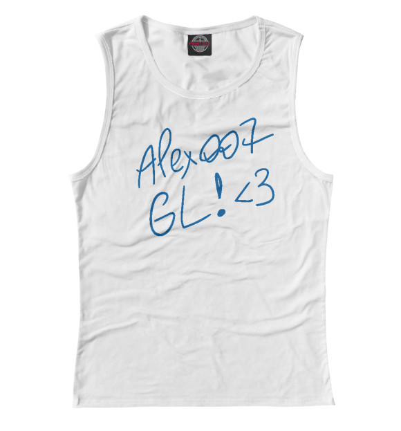 Женская майка с изображением ALEX007: GL цвета Белый